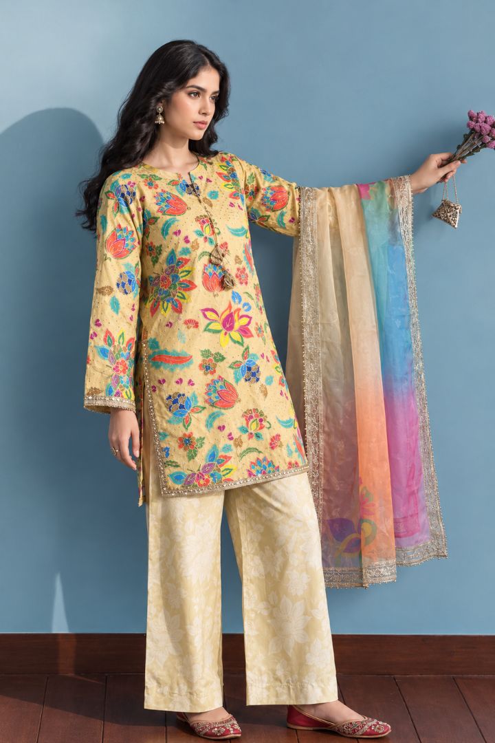 Print Fancy Embroidered Silk 04