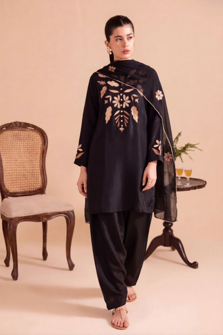 Silk Addition With Velvet applique 01