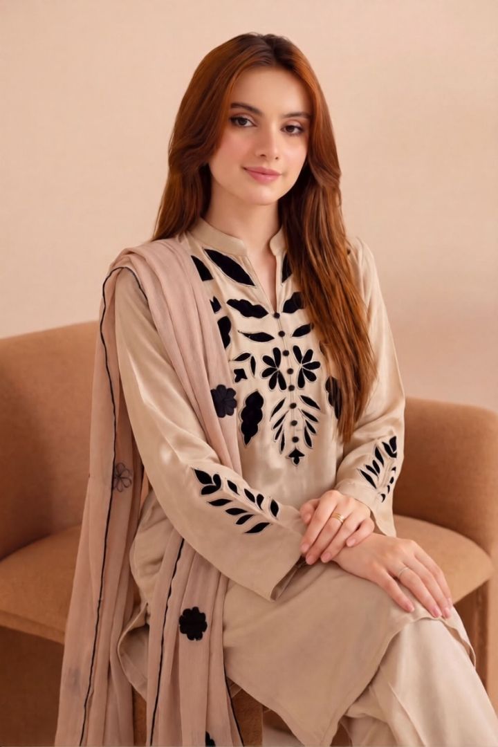 Silk Addition With Velvet Applique 03